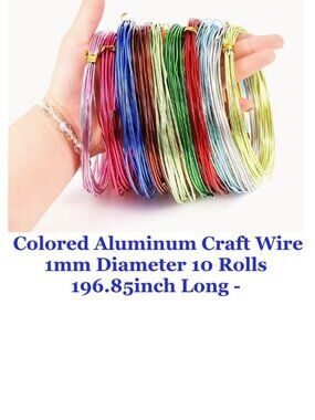 Colored Aluminum Wire, 1Mm Flexible Anodized Ten Rolls of 5-Meter